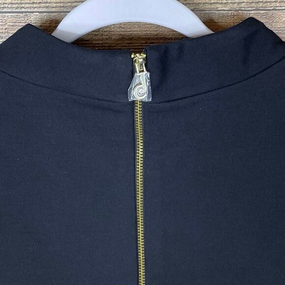 Jude Connally Piper Sleeveless Shift Dress Mock Neck Black Size Medium NWT - Picture 5 of 9